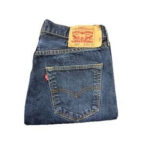 Levi's 501 Mens Straight Leg 31x30 Dark Wash Button Fly Denim Jeans